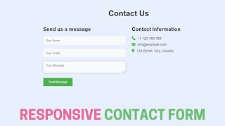 Responsive Contact Us Page In HTML and CSS | Contact Form Design