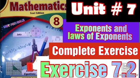 #unit7 #class8maths|Exercise7.2|Chapter 7|Exponents and laws of Exponents|@waseemasalman786|KPK