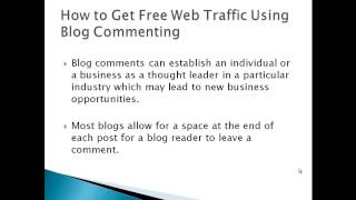 Blog Commenting Get Free Web Traffic Using Blog Commenting