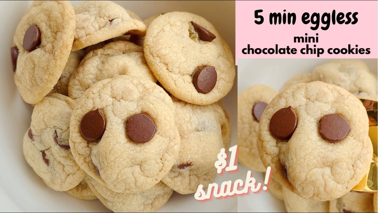 EASY 5 Min Mini Chocolate Chip Cookies No Egg // Cheap Bite Sized