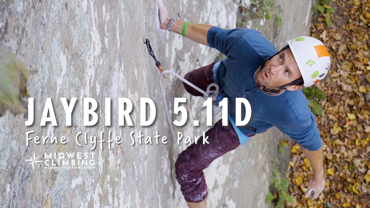 Midwest Climbing at Ferne Clyffe in Southern Illinois: Jaybird 5.11d