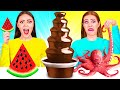 チョコレートの食べ物 vs 本物の食べ物のチャレンジ | 楽しいいたずら! PaRaRa Challenge の味覚テスト