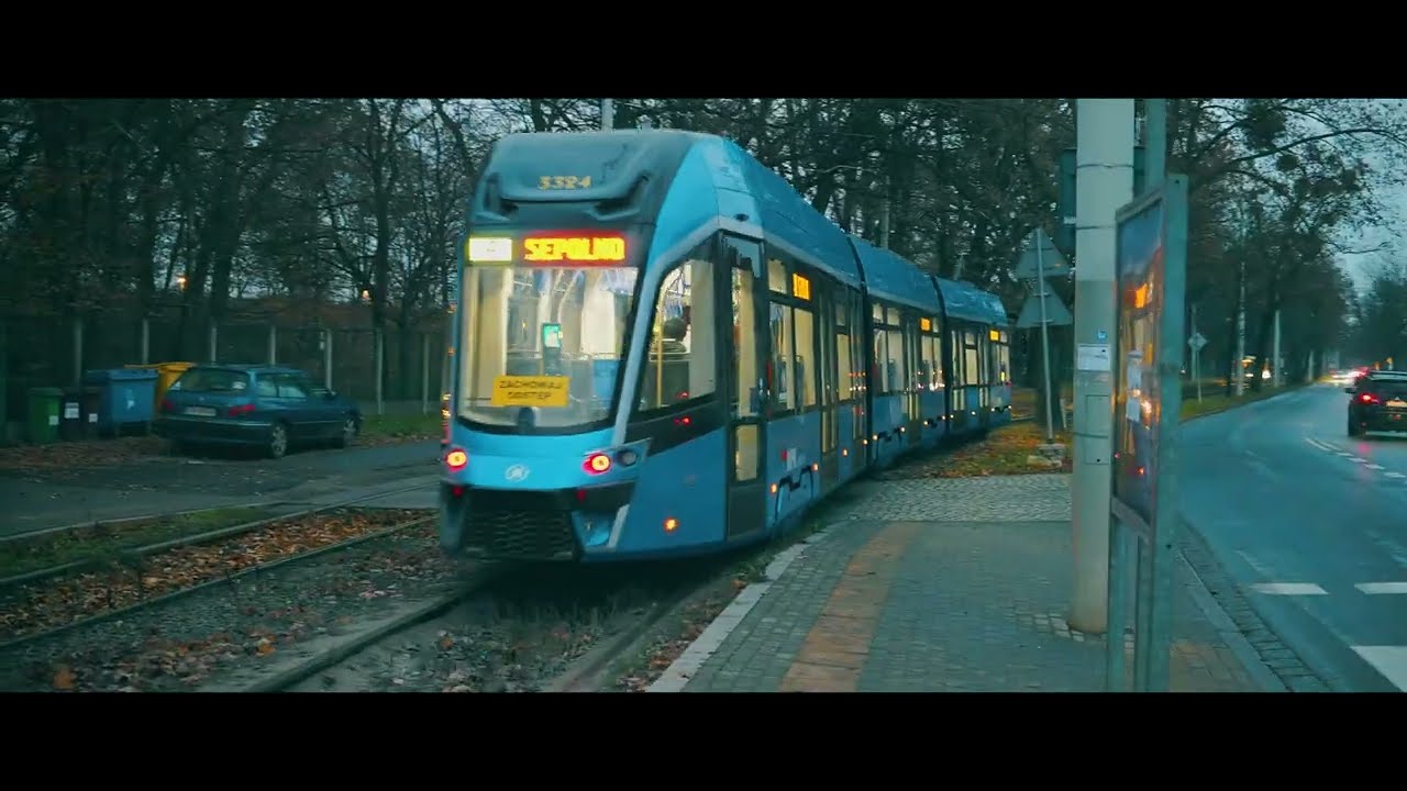 Poland, Wrocław, tram 89 night ride from Plac Grunwaldzki to 8 Maja