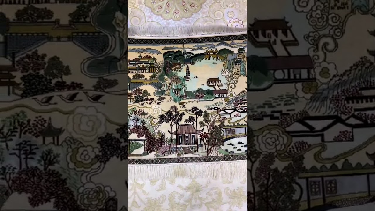 beautiful silk tapestry handmade Chinese carpet YouTube