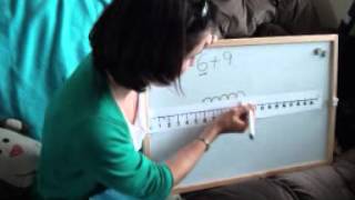 Addition on a number line from 0-20 ( using 1 digit numbers )
