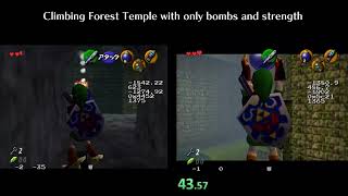 Comparison for Forest Temple climb with/without hover boots