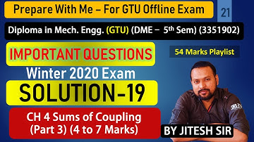 DME (3351902) Imp Solution - 19 | Ch 4 - Coupling Sums - Part 3 (4 to 7 marks) | DME-5th Sem (GTU)