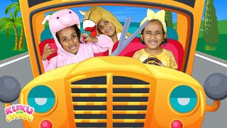 Wheels on the bus (Animal Version) | Nursery rhymes &amp; Kids songs - Kuku and Cucudu