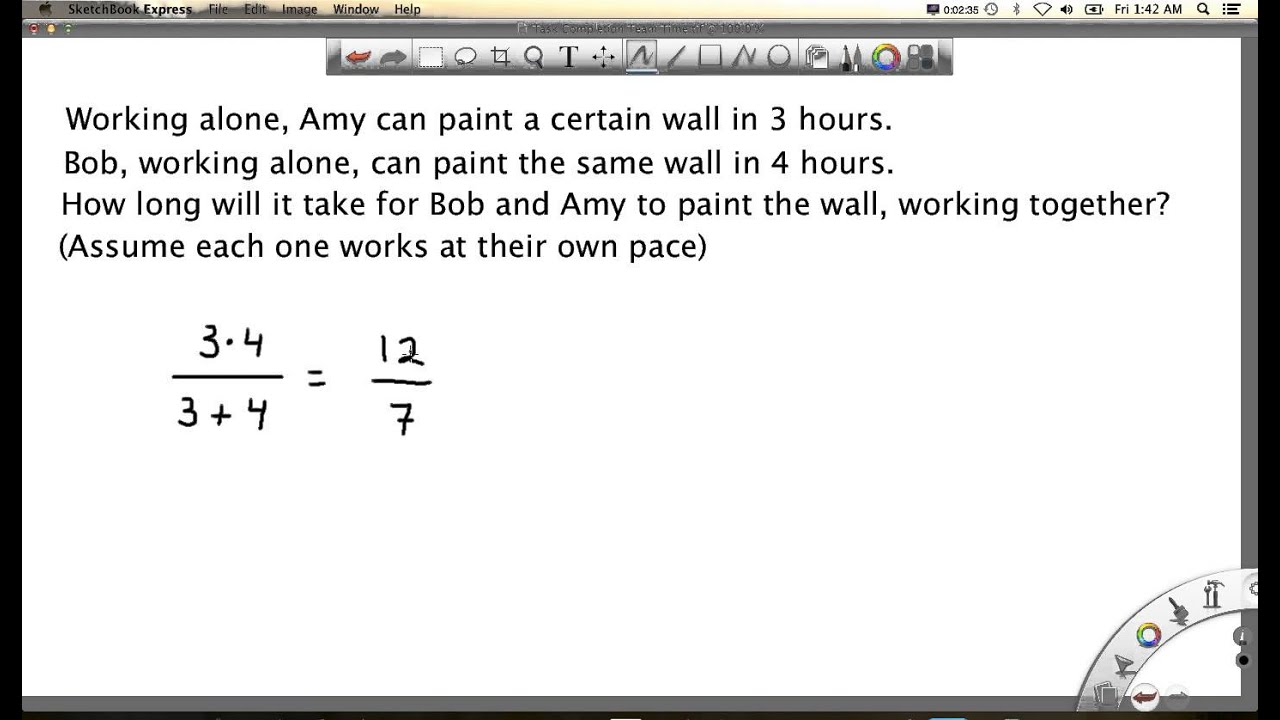 Math Word Problem: Task Completion Team Time - Two Workers - YouTube