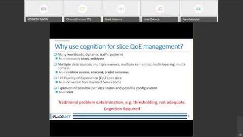 SliceNet Webinar Series: Webinar #2 Cognitive, Slice-Level QoE Management
