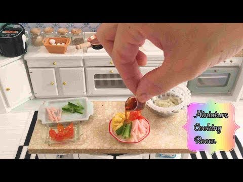MiniFood ミニチュアクッキングルーム #76【冷やし中華】mini cooking ミニチュア料理 miniature cooking ASMR