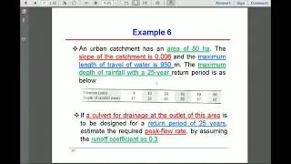 Lecture 17 - Part 2 - Hydrology - 3rd Year CE
