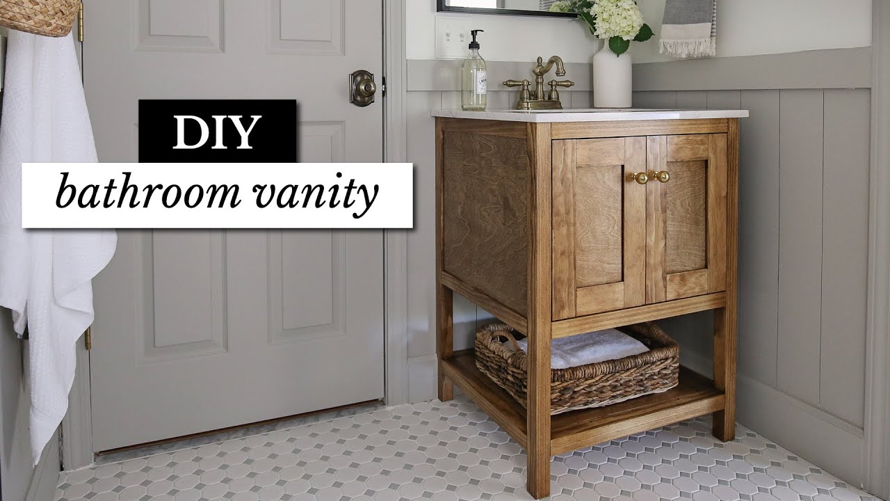 DIY Open Shelf Vanity With Free Plans