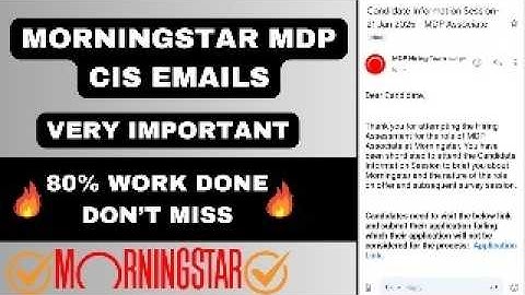 MORNINGSTAR MDP CIS EMAILS Next Process | Don