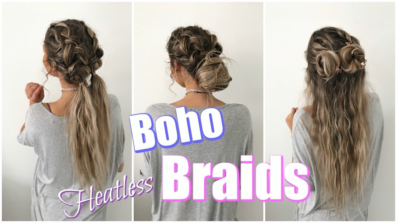 3 super easy boho hairstyles for spring/summer + hair scarf tutorial -  YouTube