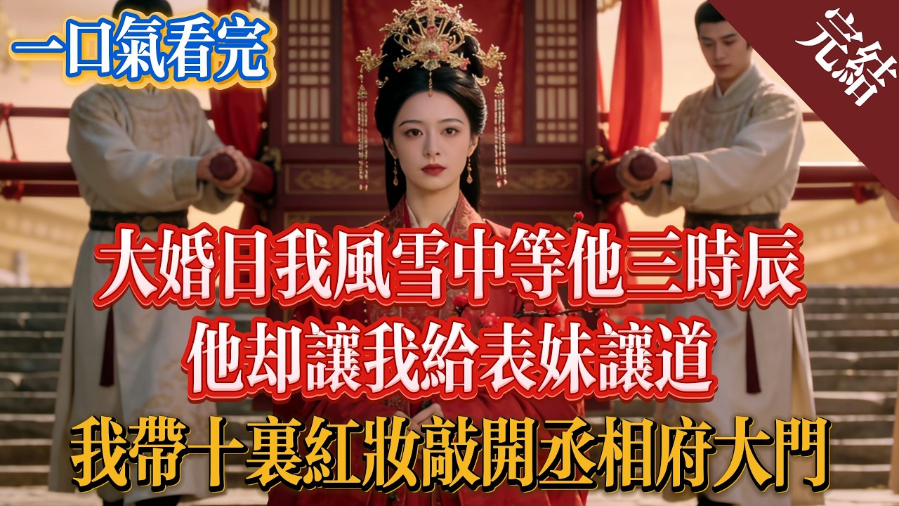 大婚日我風雪中等他三時辰，他卻讓我給表妹讓道「從角門滾進」，我帶十里紅妝敲開丞相府大門#一口氣看完 #古言 #女頻 #爽文