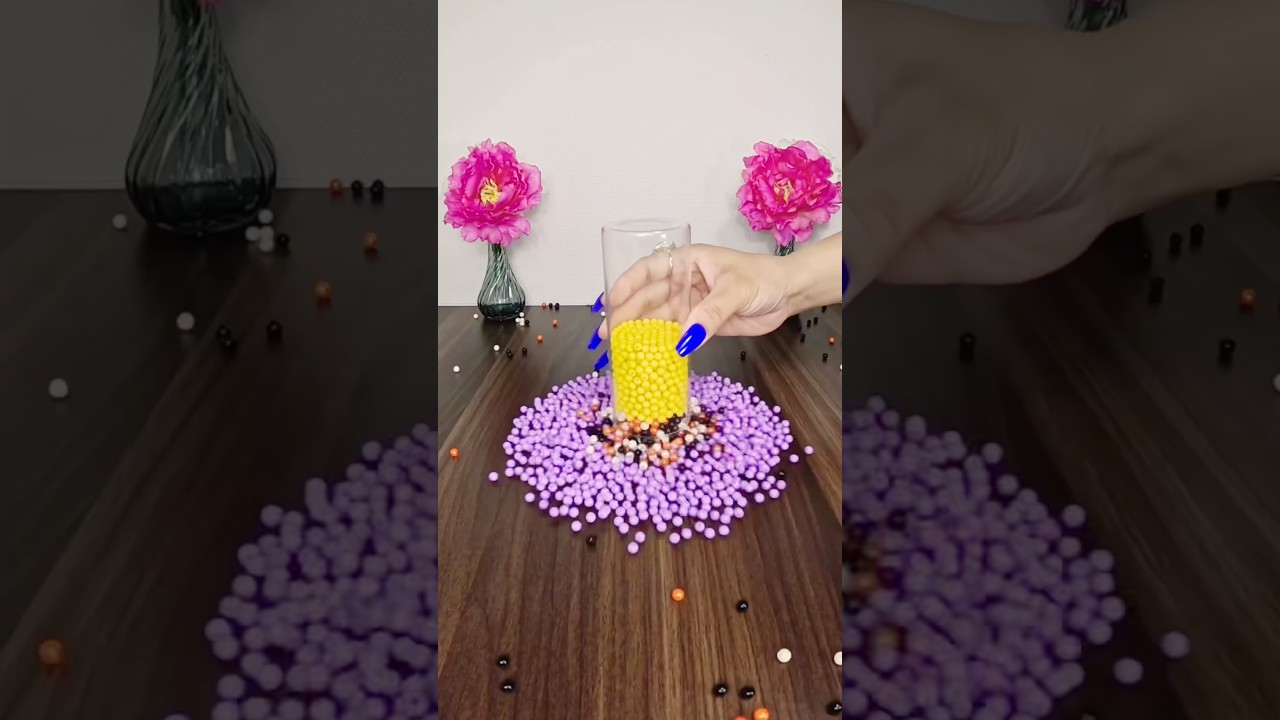 Satisfying Reverse Beads ASMR 💛🖤💜 #reverse #asmr #satisfying