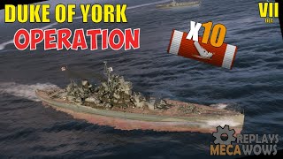 OPERATION BATTLE Duke of York 10 Kills & 164k Damage | World of Warships Gameplay