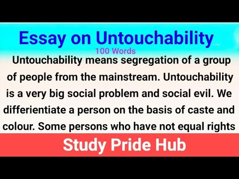 untouchability essay meaning in english