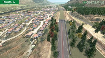 Drive through visualisation - Option A - Pass of Birnam to Tay Crossing