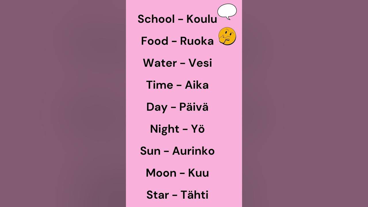 Finnish Basic Words  #beginners #finnishlanguage #language