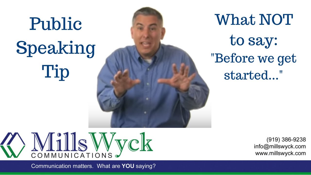 What NOT To Say Before We Get Started Public Speaking YouTube