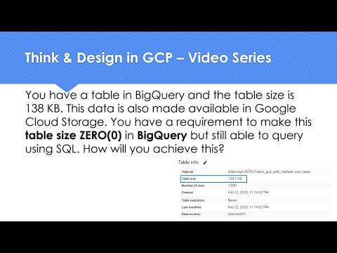 Think & Design in GCP - How to make a table size ZERO in BigQuery but still query it?