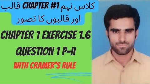 class 9 math chapter 1 exercise 1.6 question 1 part 2 | 9th class math unit 1 Ex 1.6 Q1 |cramer rule