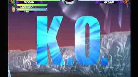 MvC2: Akuma Meterless 100% Combo in 1 second vs Akuma (with Damage Data)