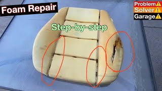 How to repair car seat foam. How to fix car seat cushion. Car seat cushion repair.