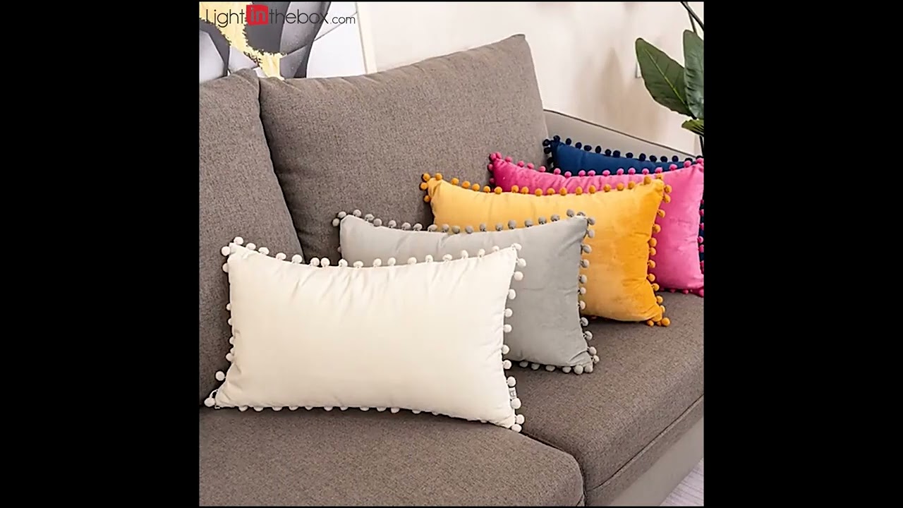 1pc Sofa Pillow Cover Four Sides Solid Color-9022101