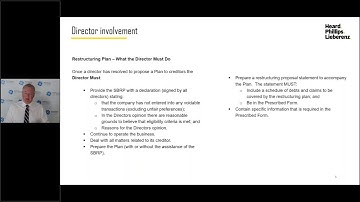 Small Business Restructuring