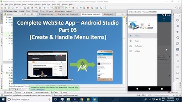 Website App | 03 Create & Handle Menu Items | Android Studio | Java