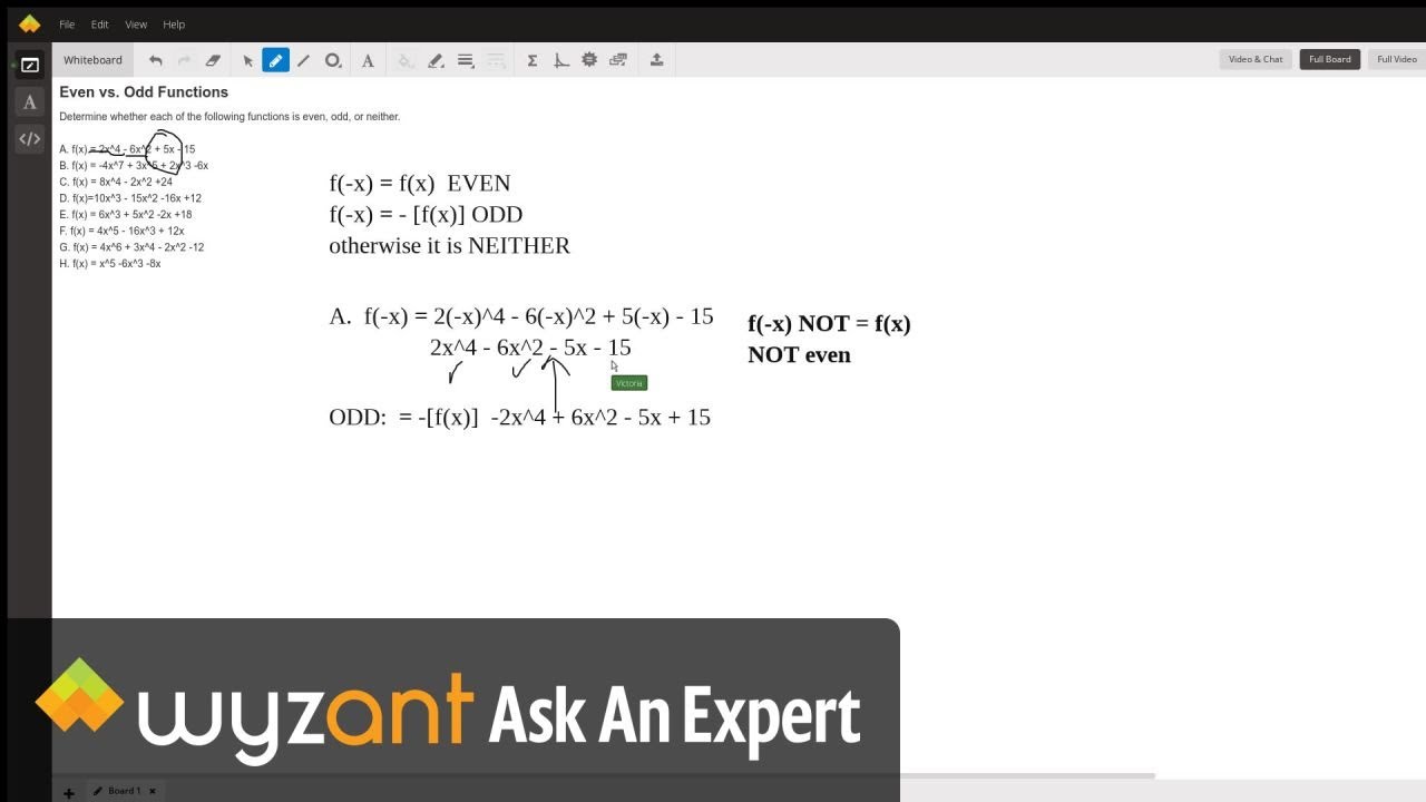 Even Vs Odd Functions Wyzant Ask An Expert