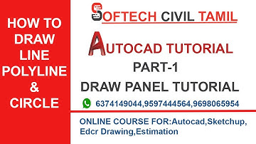 Autocad draw panel tutorial|autocad line, polyline, circle tool tutorial| autocad for civil engineer