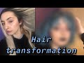 Bleaching, cutting, and dying my hair! DIY hair transformation!