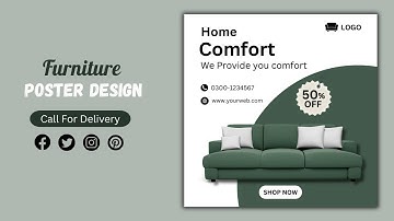 Furniture Ads Banner Design Tutorial | Instagram Ads | Social Media Post Design