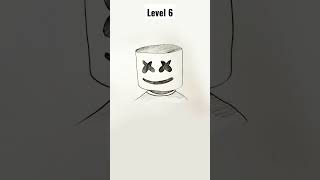 Cómo Dibujar A Marshmello En Diferentes Niveles