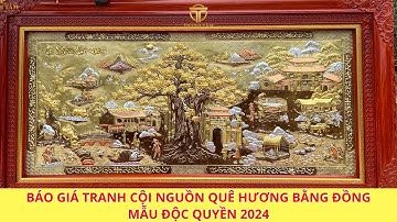 Báo giá Tranh đồng Cội Nguồn Quê Hương 1m27*2m37 khung gỗ hương đỏ - Đồ Đồng Thành Tâm