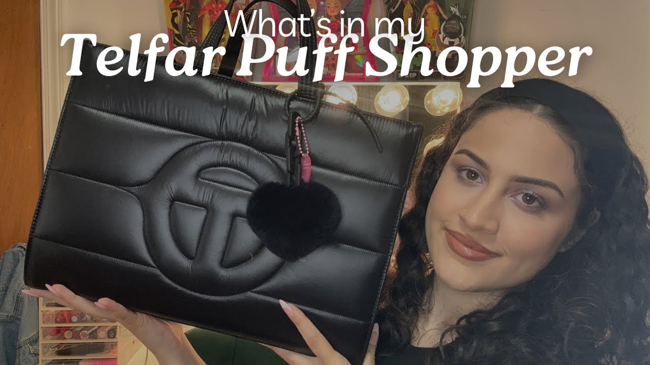 【直営店買付】TELFAR Medium Puff Shopper - Black What's in my bag - Telfar Black Medium Puff Shopper - YouTube