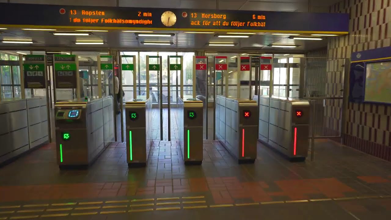 Sweden, Subway ride from Sätra centrum to Mälarhöjden