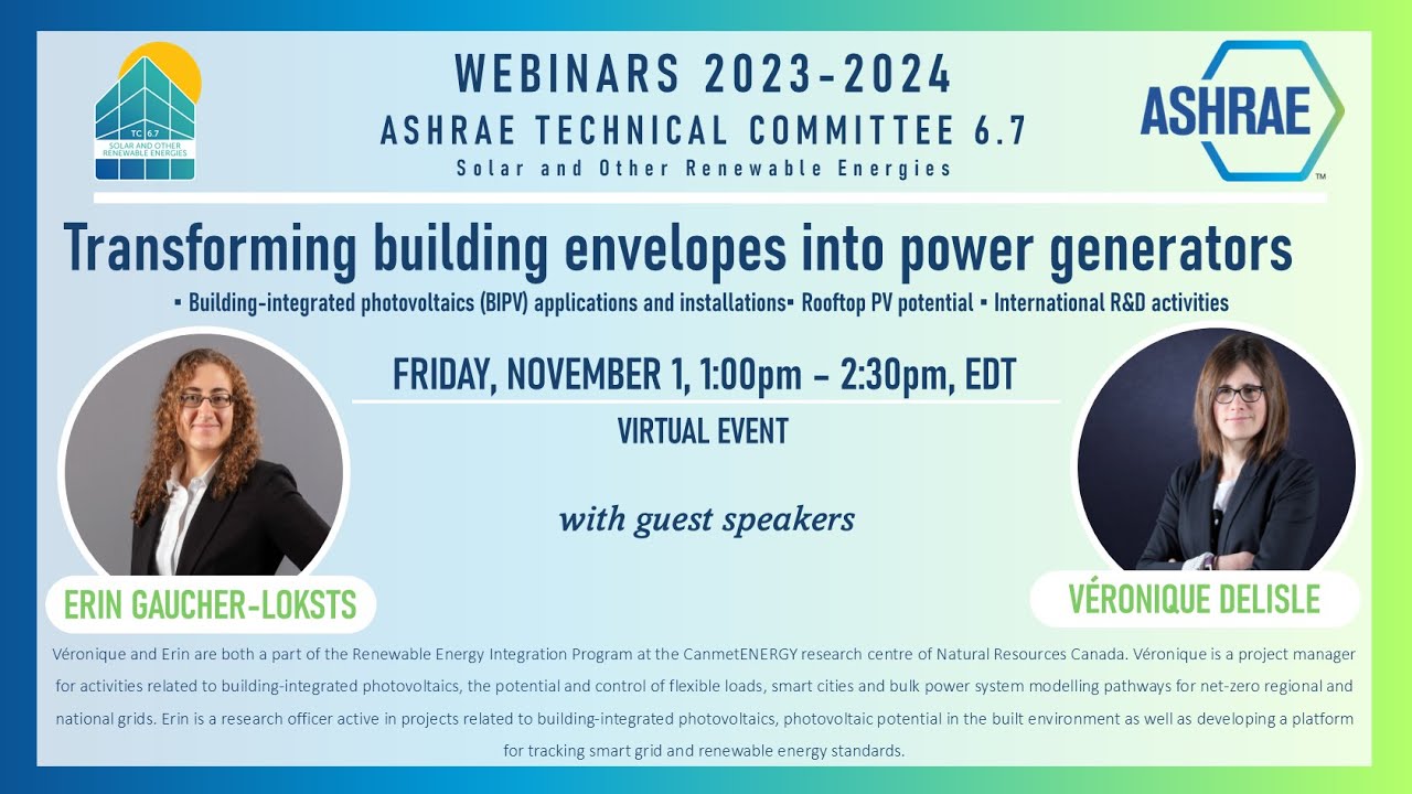Transforming Building Envelopes into Power Generators - ASHRAE TC6.7 ...