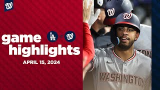 Nationals vs. Dodgers Game Highlights (4/15/24) | MLB Highlights