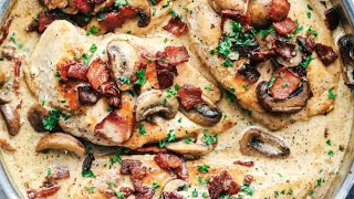 Creamy Balsamic Mushroom Bacon Chicken I The Recipe Critic