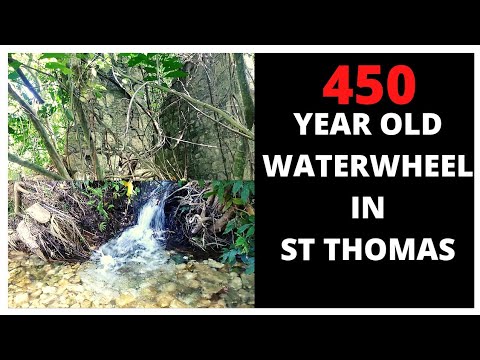 450 YEAR OLD SPANISH WATER-WHEEL AND MINERAL SPRING IN NUTTS RIVER ST THOMAS