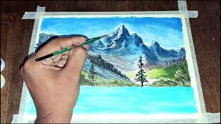 Beautiful mountain acrylic painting / mountain landscape acrylic painting