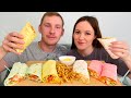 МУКБАНГ ШАУРМА С КУРИЦЕЙ В ЦВЕТНОМ ЛАВАШЕ ответы на вопросы MUKBANG SHAWARMA WITH CHICKEN IN COLORED