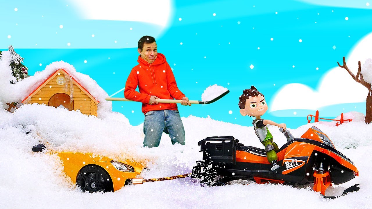 БЕН 10 и Хекс выкапывают Кевина из-под снега! – Супергерои в видео для мальчиков про машинки