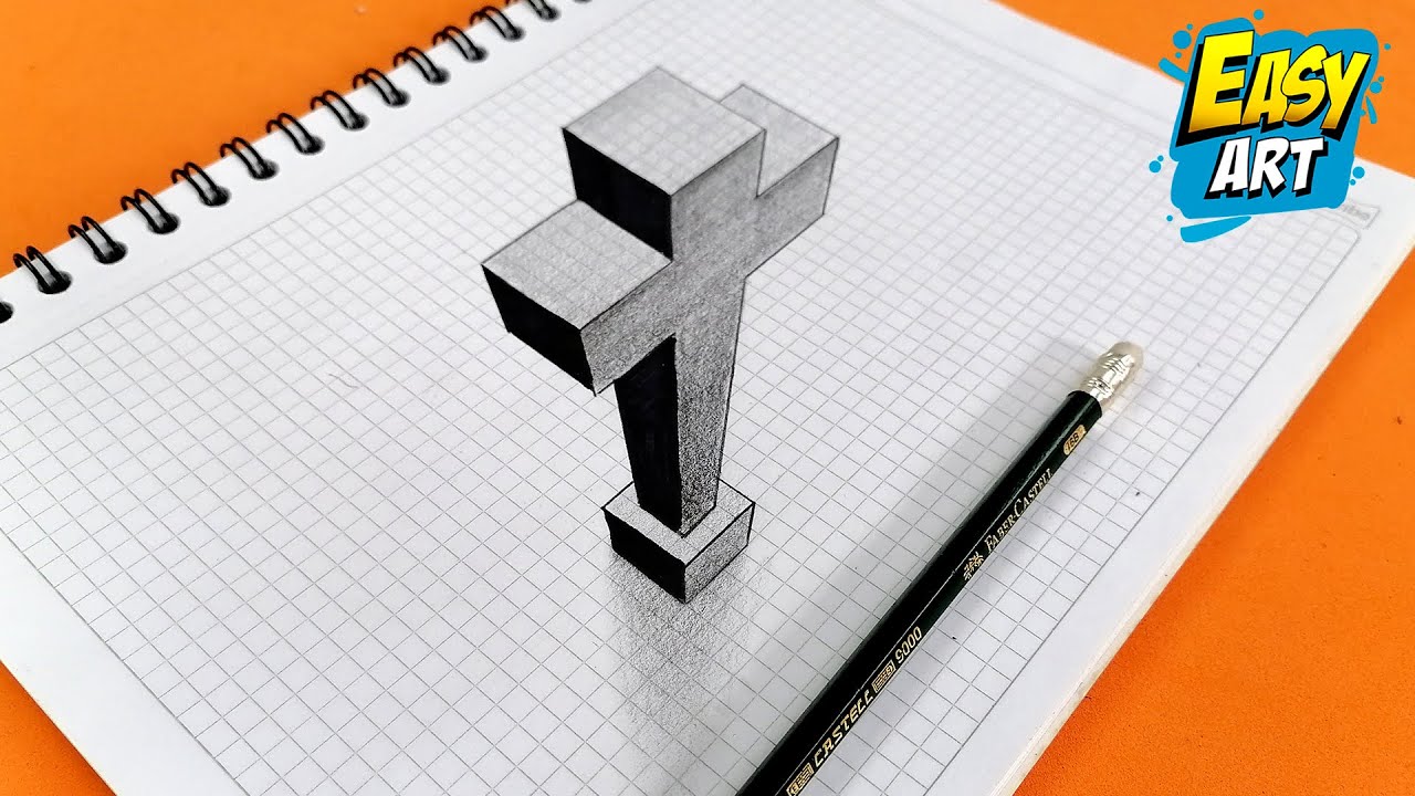 🟢 How to Draw a CROSS IN 3D with PERSPECTIVE - Easy 3D drawings - Pencil  drawings - Easy 3D - thptnganamst.edu.vn