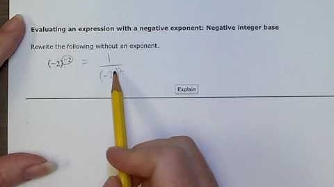 ALEKS Evaluating an expression with a negative exponent Negative integer base (BR)